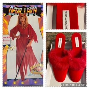 Devil Lady Adult Halloween Costume with Matching Red Slippers! 🔥🔥🔥